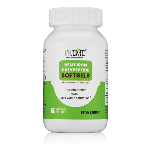 Capsulas Blandas De Hierro Hemo Con Vitamina C Y Acido Folico 60 Unidades