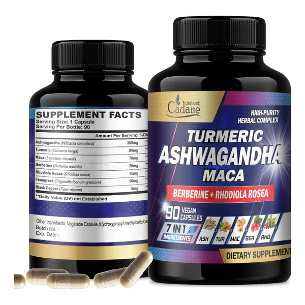 Capsulas Organicas De Ashwagandha 7 En 1 Suplemento Vegano Para Energia