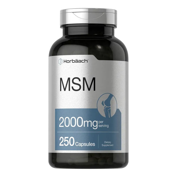 Capsulas De Msm 2000 Mg 250 Unidades De Horbaach Sin Gluten Y Sin Gmo