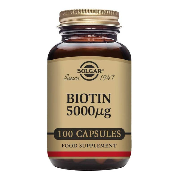 Biotina 5000 Mcg Para Piel Uñas Cabello 100 Cápsulas Vegetales