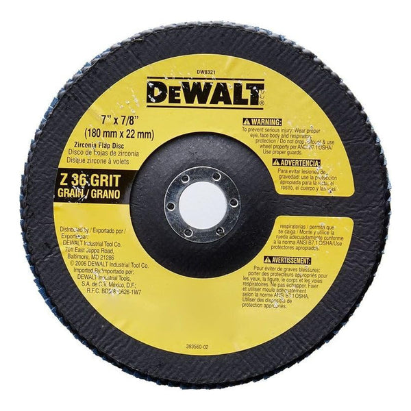 Disco Amoladora Angular Dewalt Dw8321 Para Metal Con Grano De Circonio