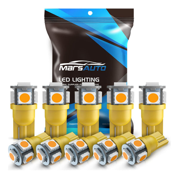 Bombilla Led Marsauto 194 Amber Yellow Kit 10 Bombillas Sin Polaridad