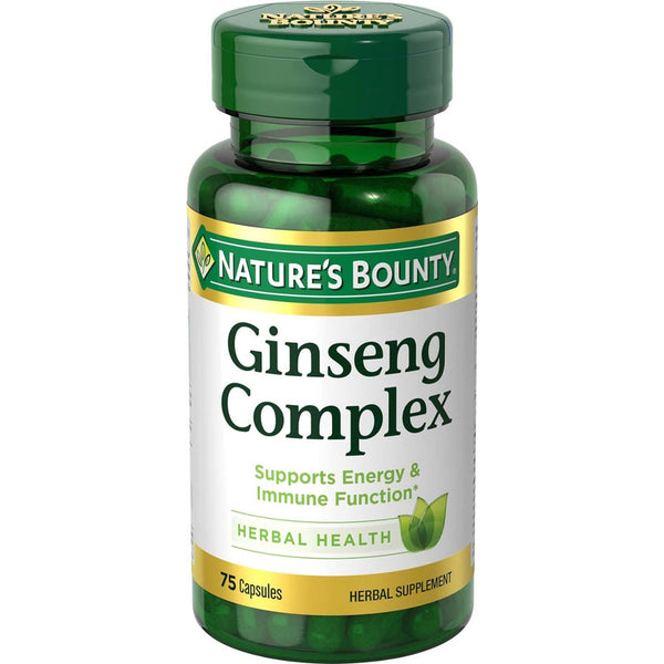 Ginseng Complejo Natures Bounty Suplemento De Hierbas 75 Capsulas Energía Y Inmunidad