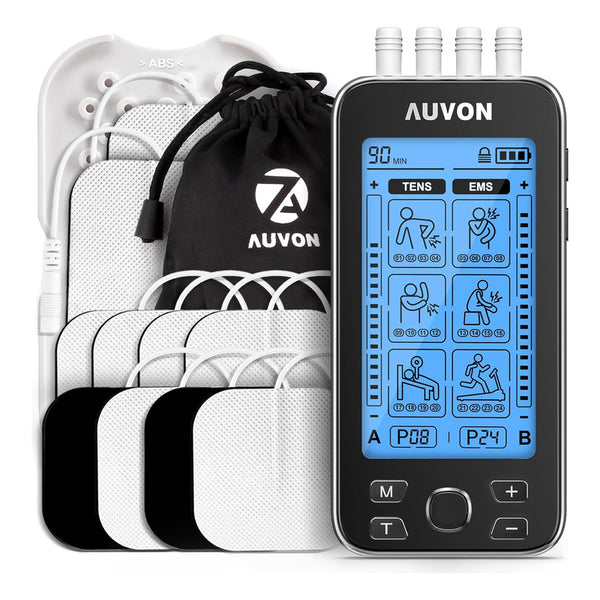 Auvon Estimulador Muscular TENS EMS 24 Modos Alivio Dolor Muscular