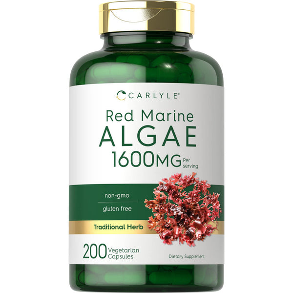 Algas Marinas Rojas 1600 Mg 200 Cápsulas Antioxidantes Vegetariano Sin Gluten