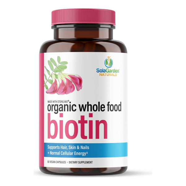 Biotina Organica SolaGarden Naturals Suplemento Cabello Piel Uñas
