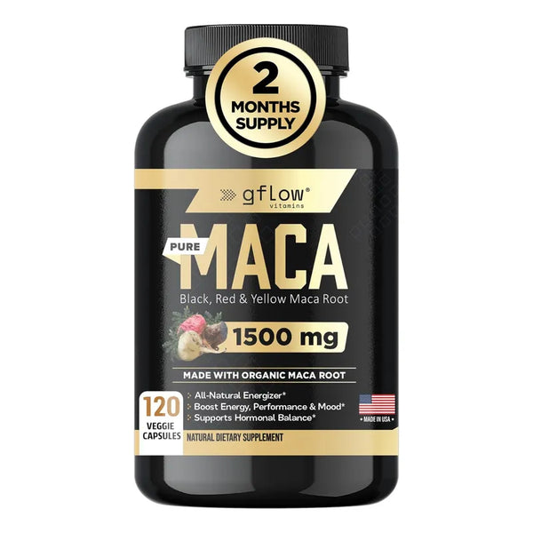 Capsulas Organicas Raiz De Maca 1500 Mg Con Extracto De Pimienta Negra