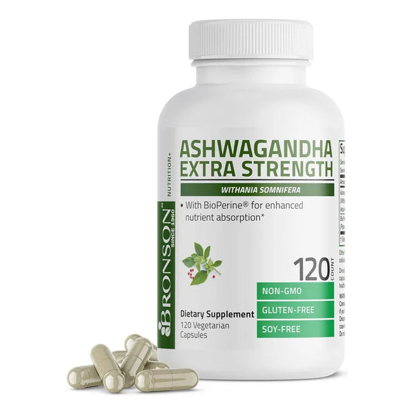 Ashwagandha Extra Fuerte Apoyo Estrés Y Estado Ánimo Con Bioperine