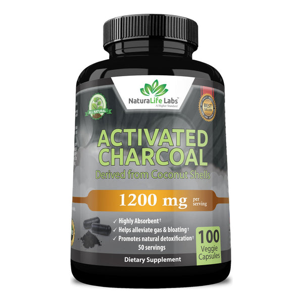 Cápsulas Carbón Activado 1200 Mg Alivia Gases Y Promueve Desintoxicación