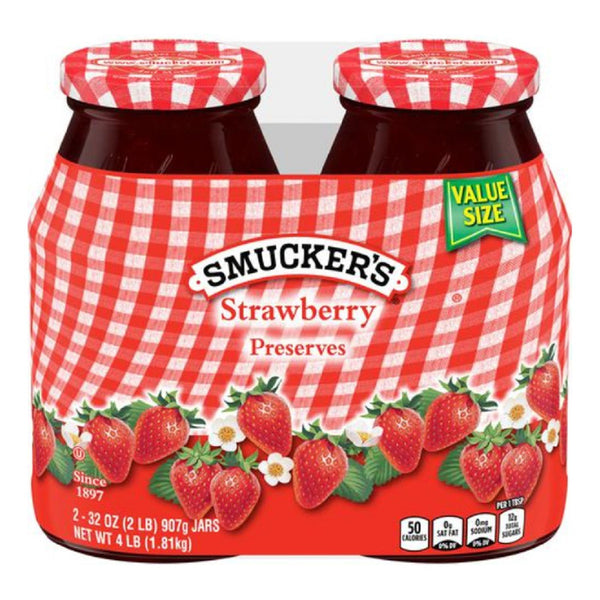 Mermelada De Fresa Smuckers 2 Unid 907g Sabor Inolvidable Sin Grasas