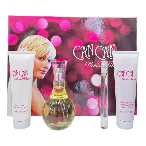 Set Paris Hilton Can Can 4pz Fragancia Floral Frutal Para Mujeres Duradera