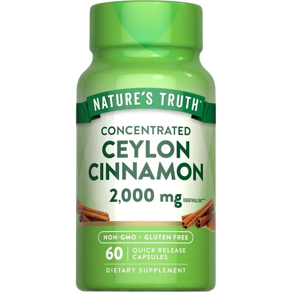 Capsulas De Canela De Ceilan 2000 Mg Suplemento Sin Gluten Y Sin OMG