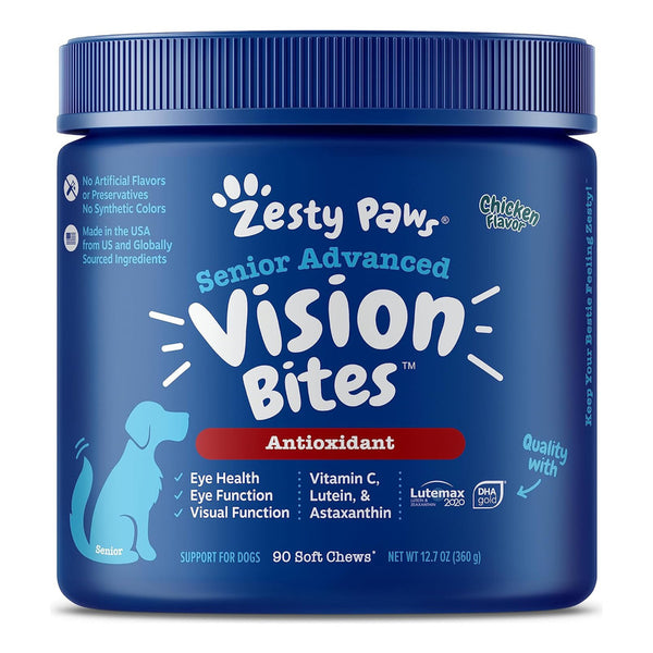 Zesty Paws Soporte Vision Masticables Oculares Con Omega-3 Para Perros