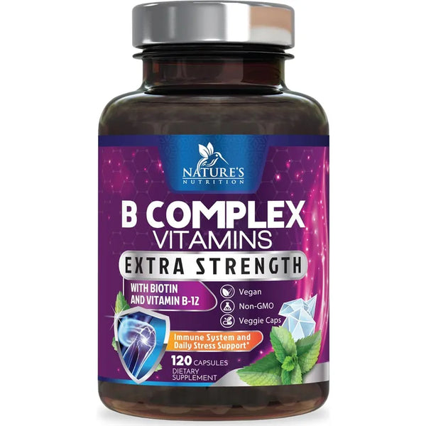 Capsulas De Complejo Vitaminico B De Nature'S Nutrition Mejora Energia Y Salud