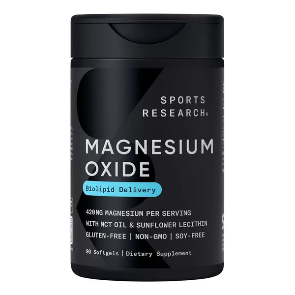 Oxido De Magnesio 420 Mg Con Aceite Coco Mct Apoyo Muscular Sin Gluten