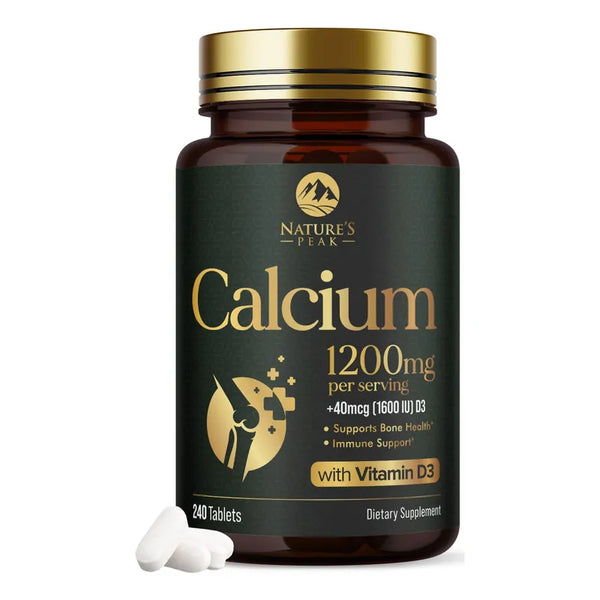Calcio 1200 Mg Con Vitamina D3 Suplemento Para Huesos Y Sistema Inmune