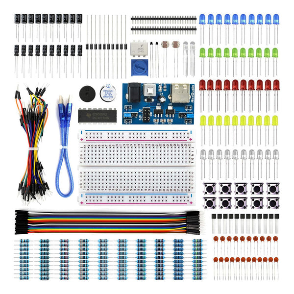 Kit Básico De Electrónica Con Módulo De Fuente De Alimentación Y Placa De Pruebas