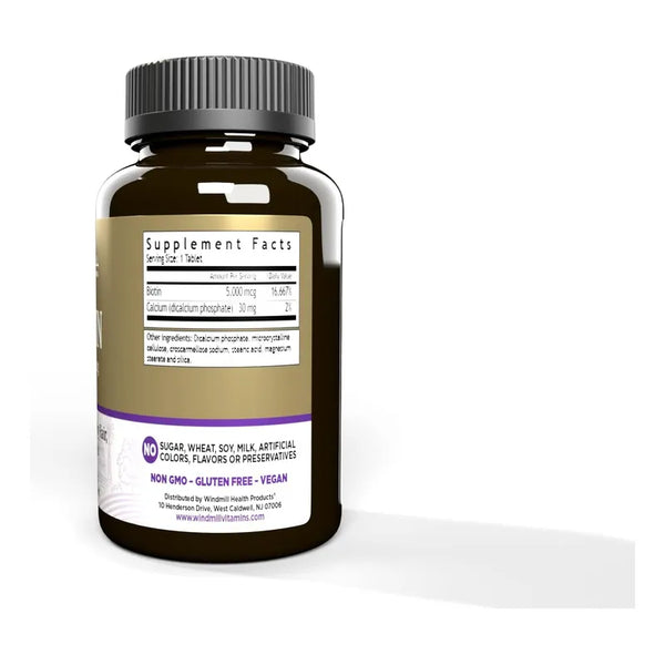 Biotina 5000 Mcg De Windmill Salud Cabello Piel Uñas Potenciador