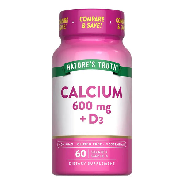 Calcio 600 Mg Vitamina D3 Nature's Truth Suplemento Vegetariano