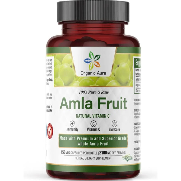 Cápsulas Orgánicas Amla 2100 Mg Suplemento De Vitamina C Natural