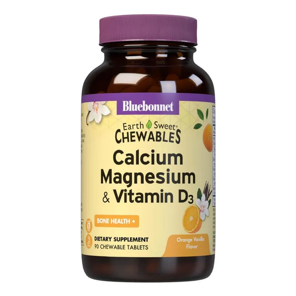 Calcio Magnesio Vitamina D3 Masticables Sabor Vainilla Naranja Suplemento Salud