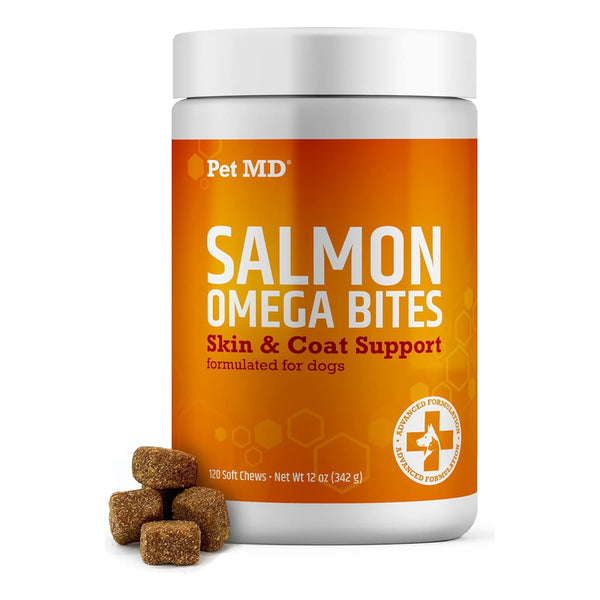 Aceite de Salmón Omega 3 para Perros 120 Masticables Suaves para una Salud Óptima