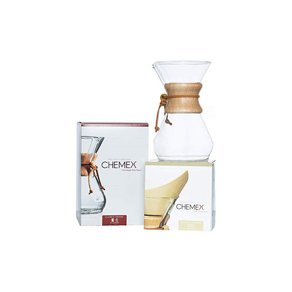Cafetera Chemex Serie Classic 8 Tazas Con 100 Filtros Para Café Perfecto