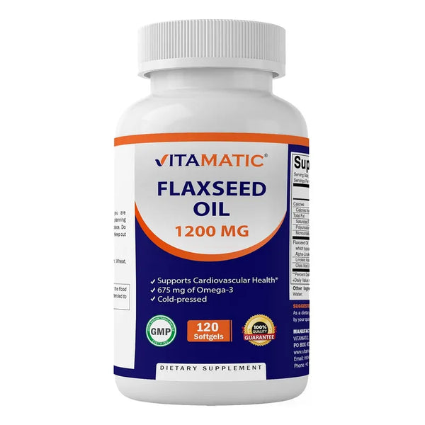 Aceite De Linaza Vitamatic 1200mg Alta Calidad Para Tu Corazón