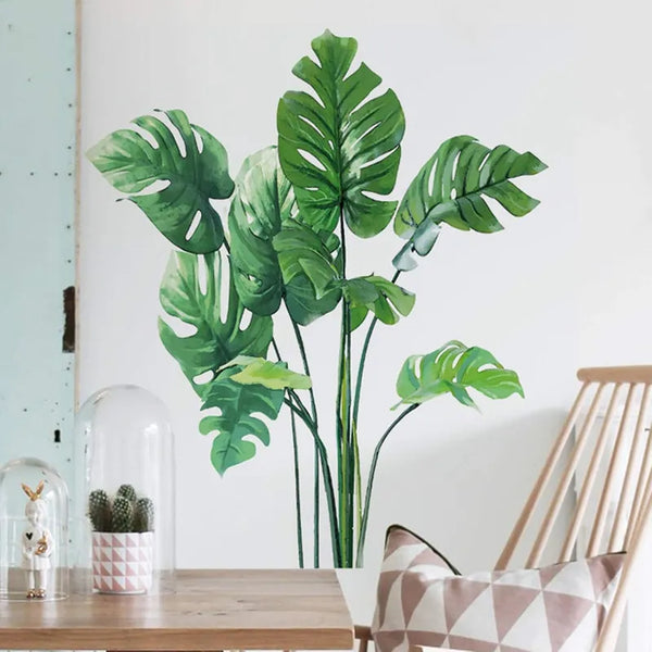 Calcomanías De Pared Hojas Monstera Leaf Decoración Vinilo