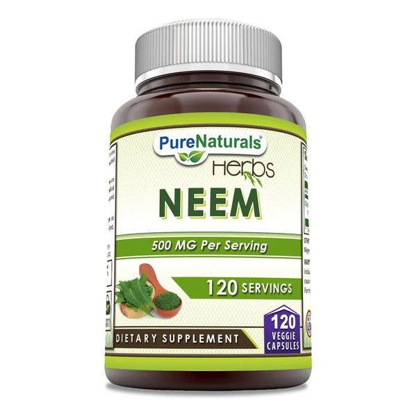 Capsulas De Neem Natural 120 Unidades 500 Mg Para Vegetarianos Sin Gluten