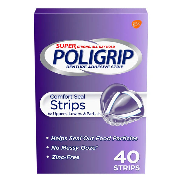 Bandas Adhesivas Para Dientes Super Poligrip Cómodas 40 Unidades Paquete De 12