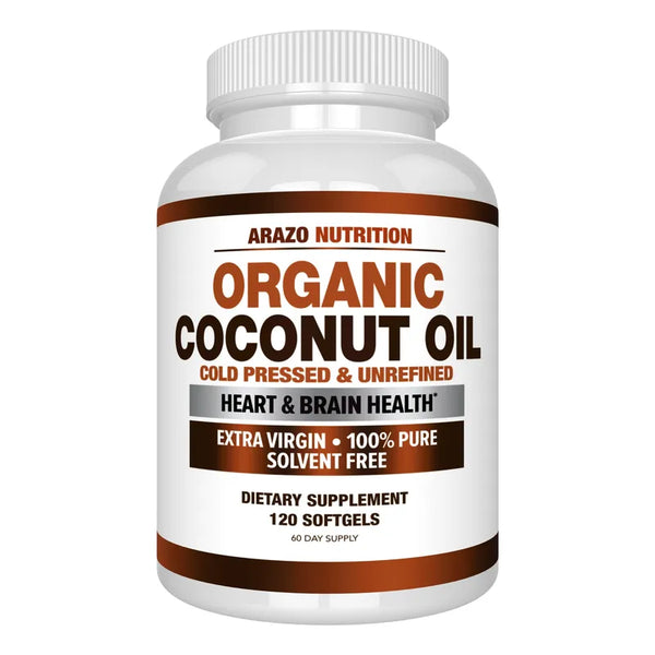 Aceite De Coco Organico Virgen Extra 2000 Mg Piel Cabello Uñas 120 Capsulas