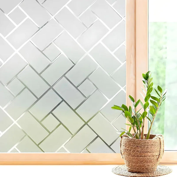 Película Adherencia Estática Ventana Diseño Espiga Privacidad UV