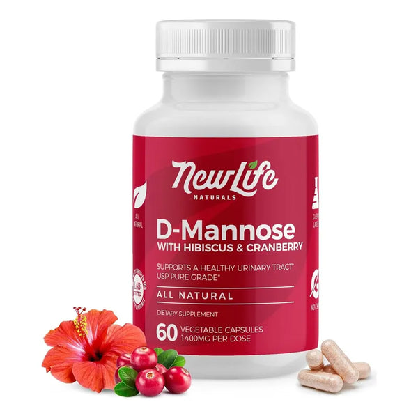 Capsulas D-Manosa Arandano E Hibisco NewLife Naturals 1400 Mg