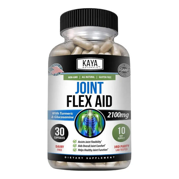Capsulas Kaya Naturals Flex Aid Para Salud Articular Con Curcuma