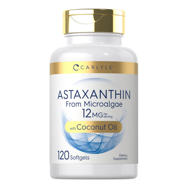 Astaxantina 12 Mg 120 Cápsulas Con Aceite De Coco Suplemento Premium