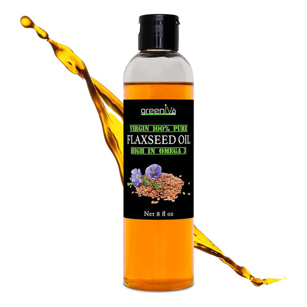 Aceite De Semilla De Lino Orgánico Puro GreenIVe Prensado En Frío Cultivado Orgánicamente