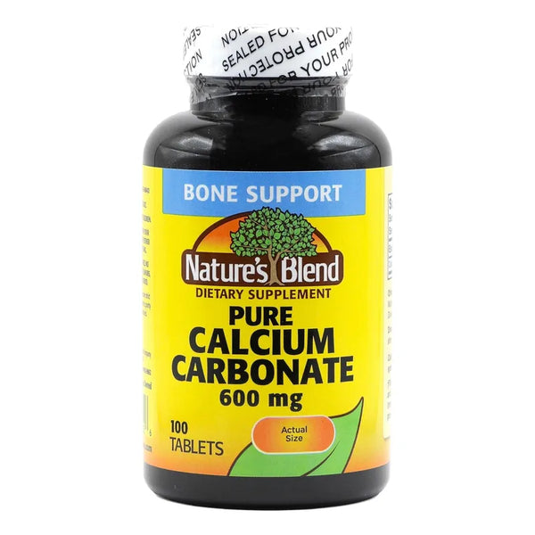 Carbonato De Calcio Puro 600 Mg 100 Tabletas Salud Nature's Blend