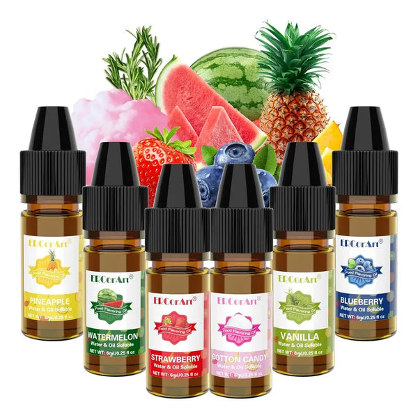 Aceite Aromatizante Para Alimentos 6 Sabores Concentrados Unicos