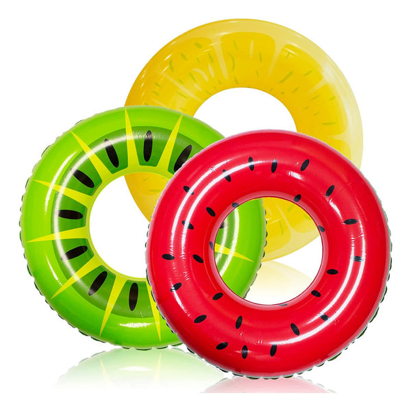 Balsa Inflable Joyin Pack 3 Frutas para Piscina Sandía Kiwi Limón