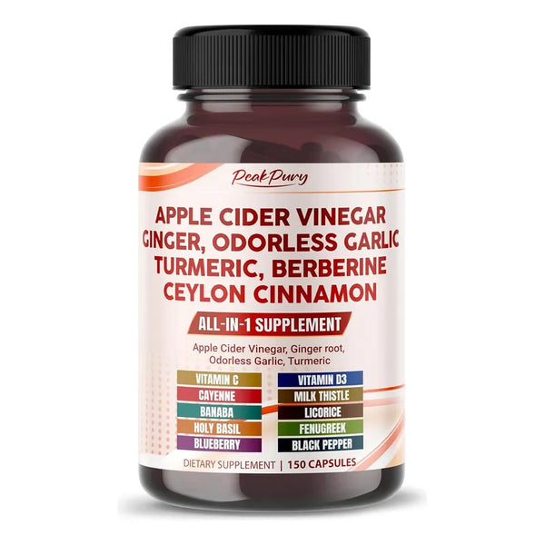Capsulas De Vinagre De Sidra De Manzana 9000 Mg Con Jengibre