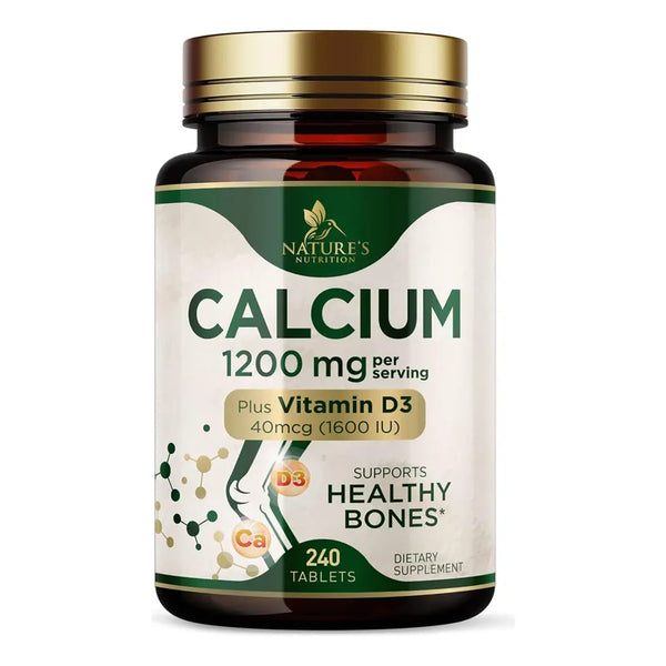 Calcio 1200 Mg Con Vitamina D3 Para Huesos Fuertes Suplemento