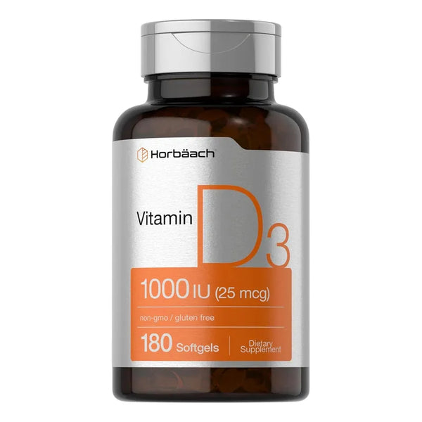 Capsulas Blandas Vitamina D3 1000iu Horbaach 180 Unidades Importado