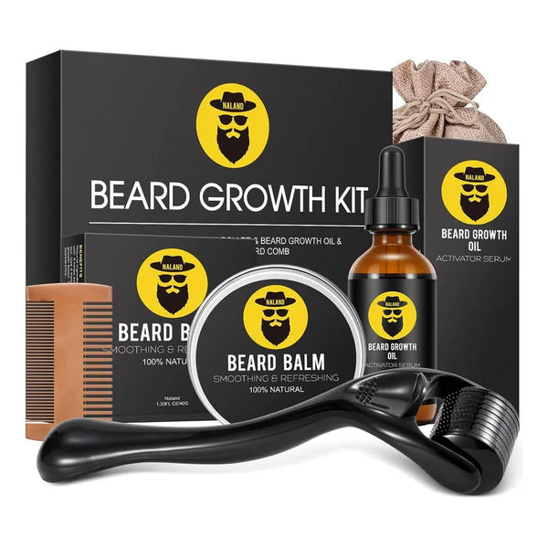 Kit Crecimiento Barba Completo Derma Roller Para El Cuidado Y Estilo