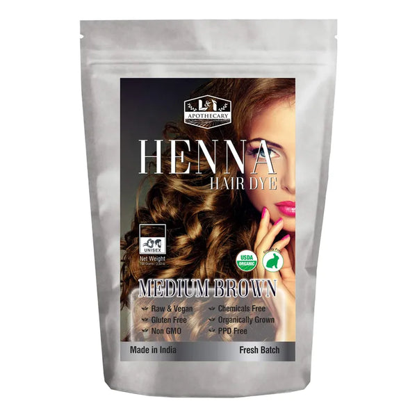 Tinte Organico Henna Marron Medio Tinte Natural Para Cabello