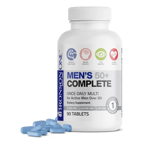 Bronson Multivitaminico Completo Hombre 50 Años 90 Comprimidos Energía Vitalidad