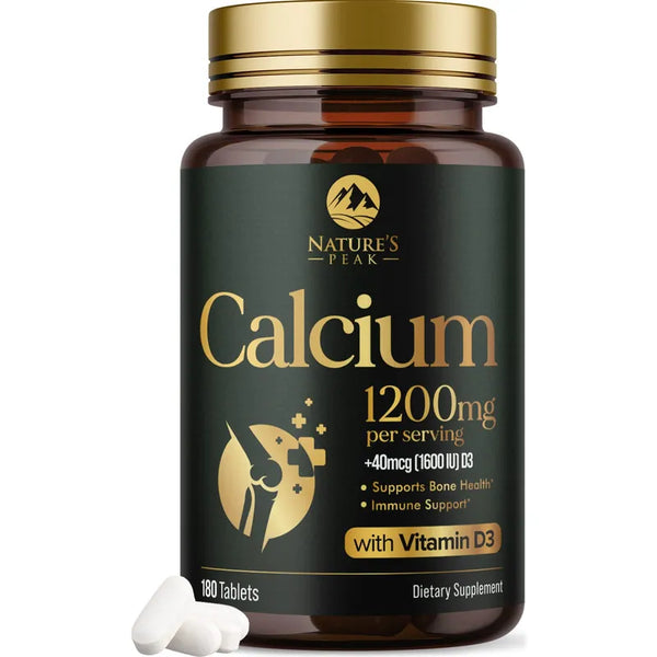 Calcio 1200 Mg Con Vitamina D3 Salud Ósea Y Dental Suplemento Natural