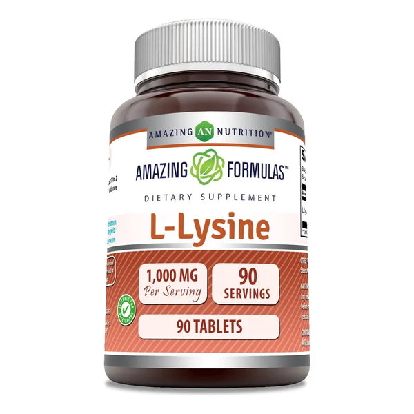 Amazing Formulas L-Lisina 1000 Mg Aminoácidos 90 Cápsulas Inmunidad Y Equilibrio