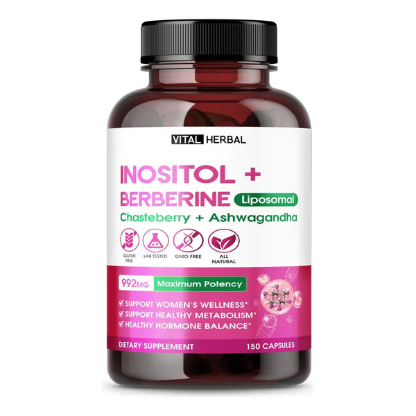 Inositol Liposomal Con Berberina Chasteberry Y Ashwagandha Salud Mujer 150 Cápsulas