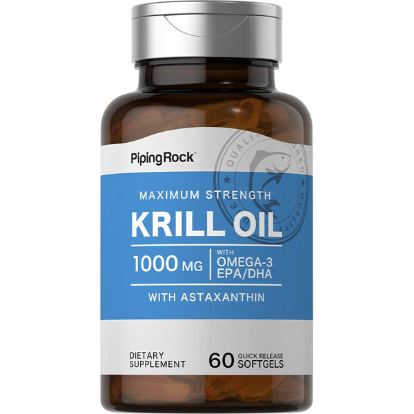 Aceite De Krill 1000 Mg 60 Cápsulas Con Omega 3 Sin OMG Para Una Salud Óptima